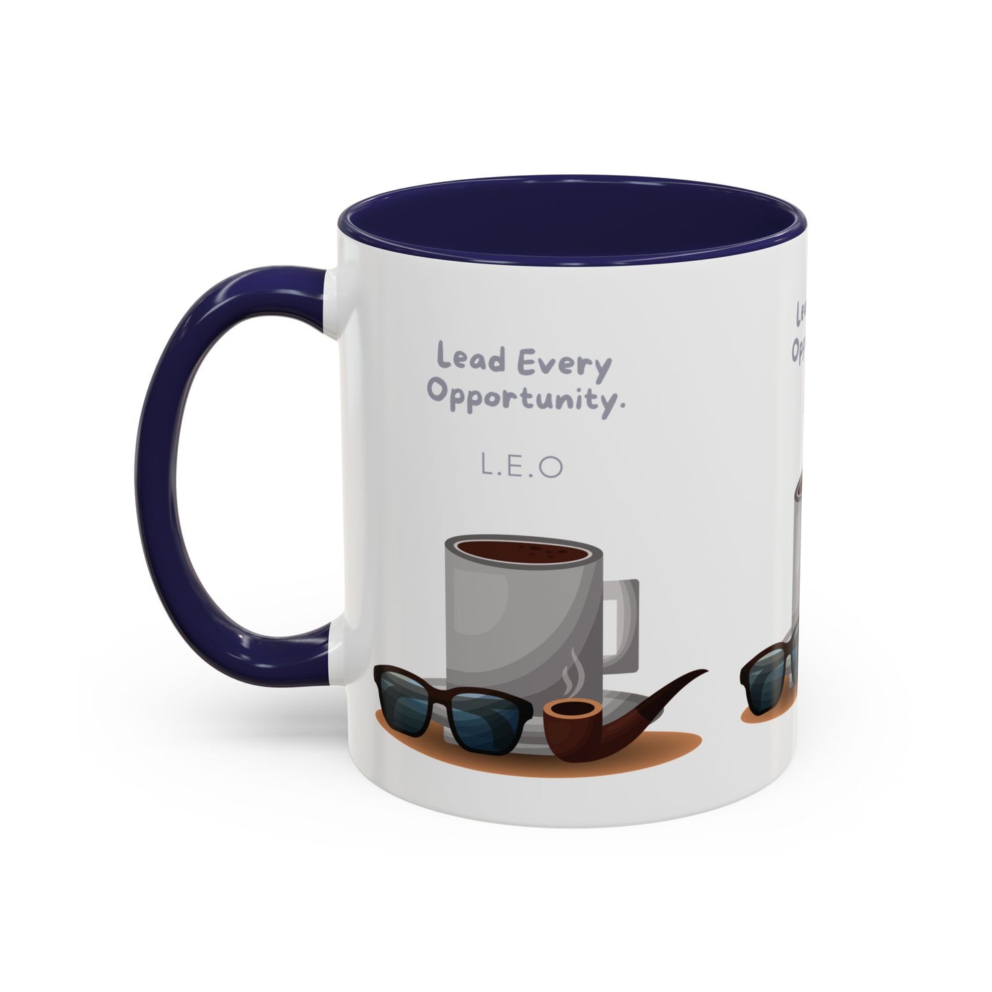 Personalized Initial Coffee and Sunglasses Accent Coffee Mug