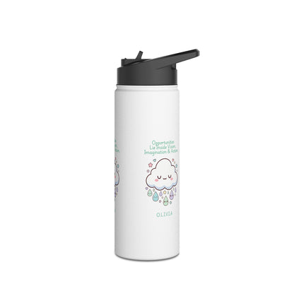 Personalized Initial Quote Cloud Dripping Stainless Steel Water Bottle