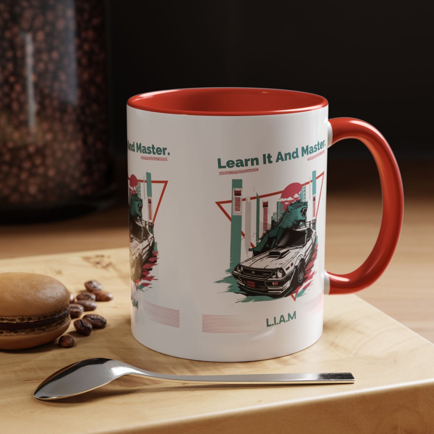 Personalized Retro Racing Accent Coffee Mug