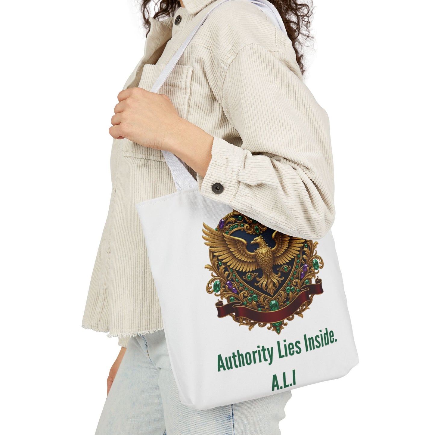 Personalized Initial Quote Eagle Wings Canvas Tote Custom Name