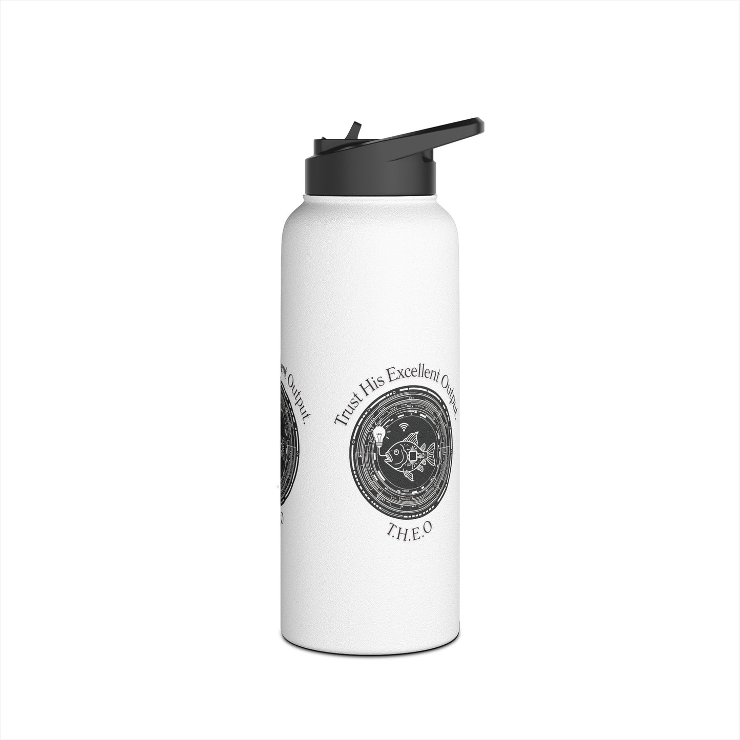 Personalized Initial Quote Fish Stainless Steel Water Bottle