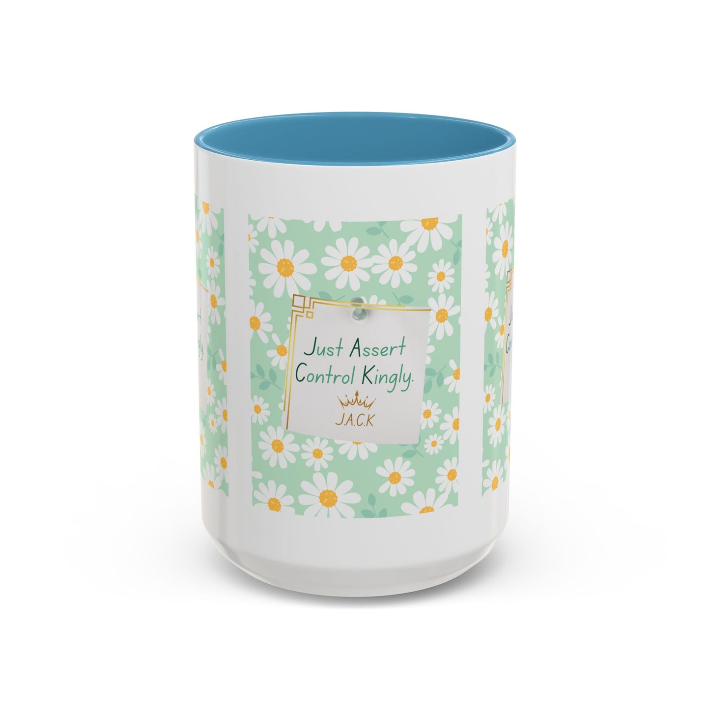 Personalized Floral Message Accent Coffee Mug