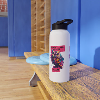 Personalized Initial Quote Owl Stainless Steel Water Bottle