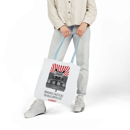 Personalized Initial Quote Vintage Car Canvas Tote Custom Name