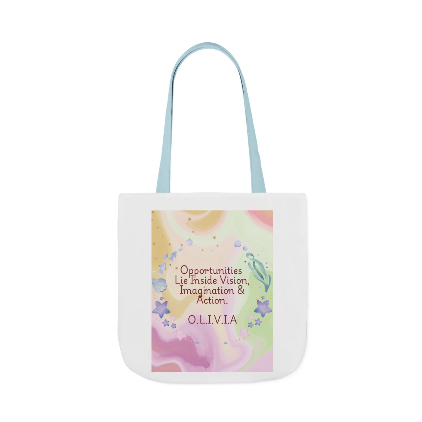 Personalized Initial Quote Ocean Theme Canvas Tote Custom Name