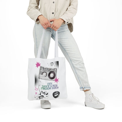 Personalized Initial Quote Cassette Vibes Canvas Tote Custom Name