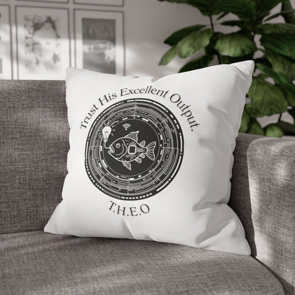 Personalized Initial Quote Fish — Custom Sayings on Square Poly Canvas Pillowcase