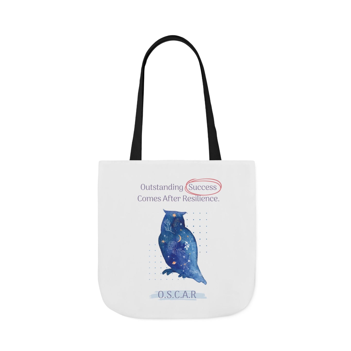 Personalized Initial Quote Owl Galaxy Canvas Tote Custom Name