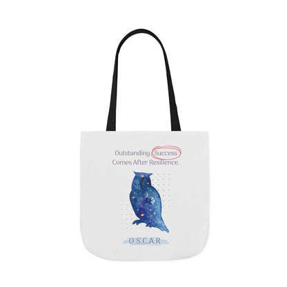 Personalized Initial Quote Owl Galaxy Canvas Tote Custom Name