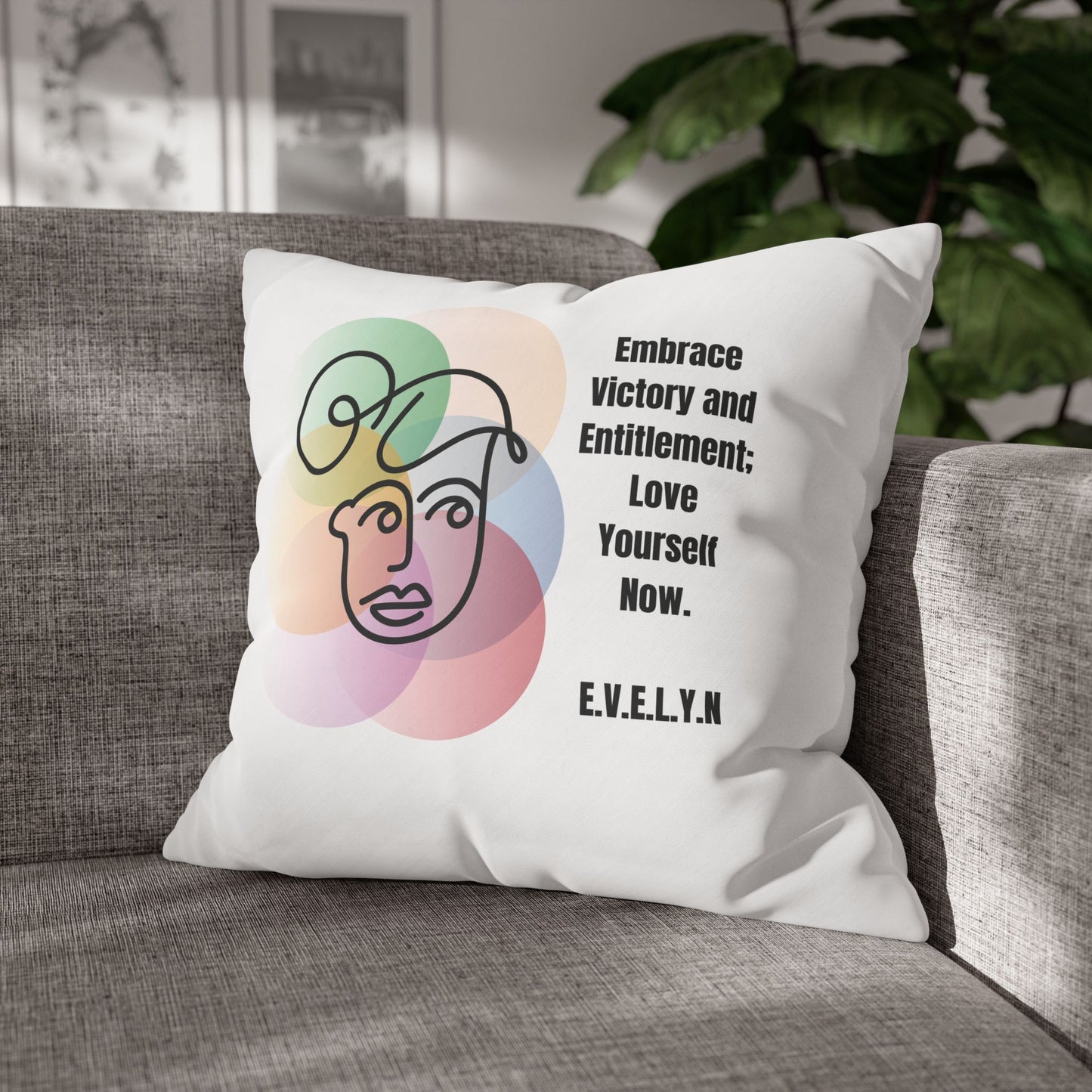 Personalized Initial Quote Simple Girl — Custom Sayings on Square Poly Canvas Pillowcase