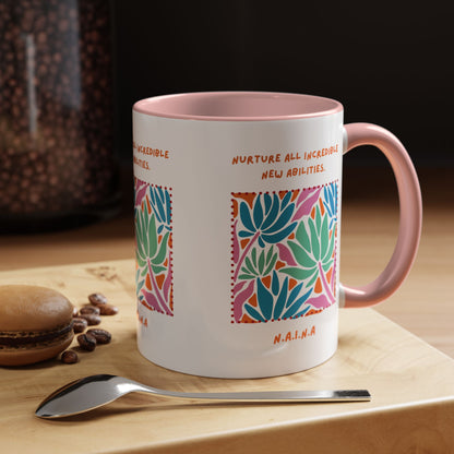 Personalized Initial Floral Momentum Accent Coffee Mug