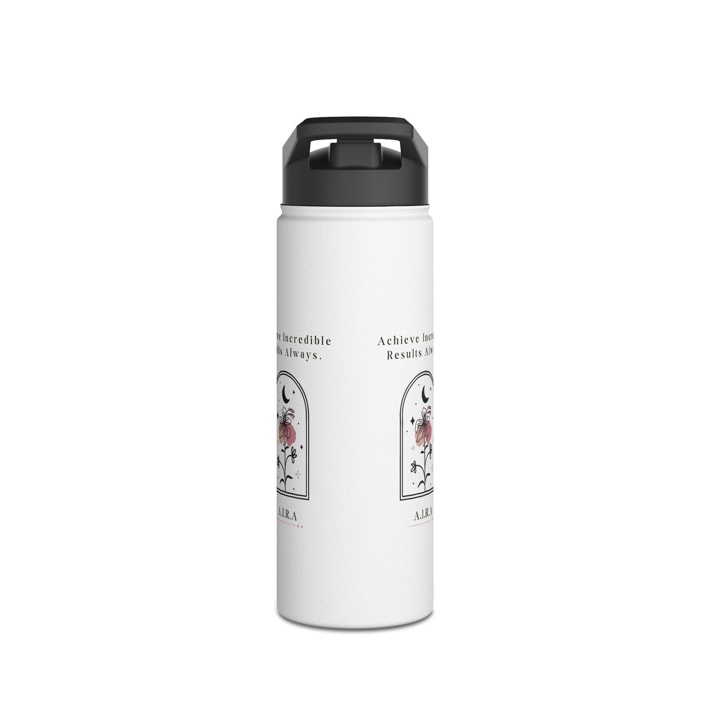 Personalized Initial Quote Floral Moon Stainless Steel Water Bottle