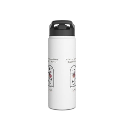 Personalized Initial Quote Floral Moon Stainless Steel Water Bottle