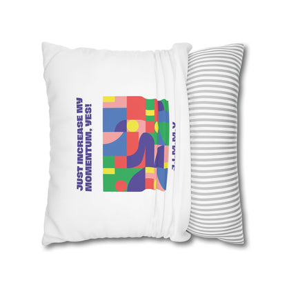 Personalized Initial Quote Colorful Momentum — Custom Sayings on Square Poly Canvas Pillowcase