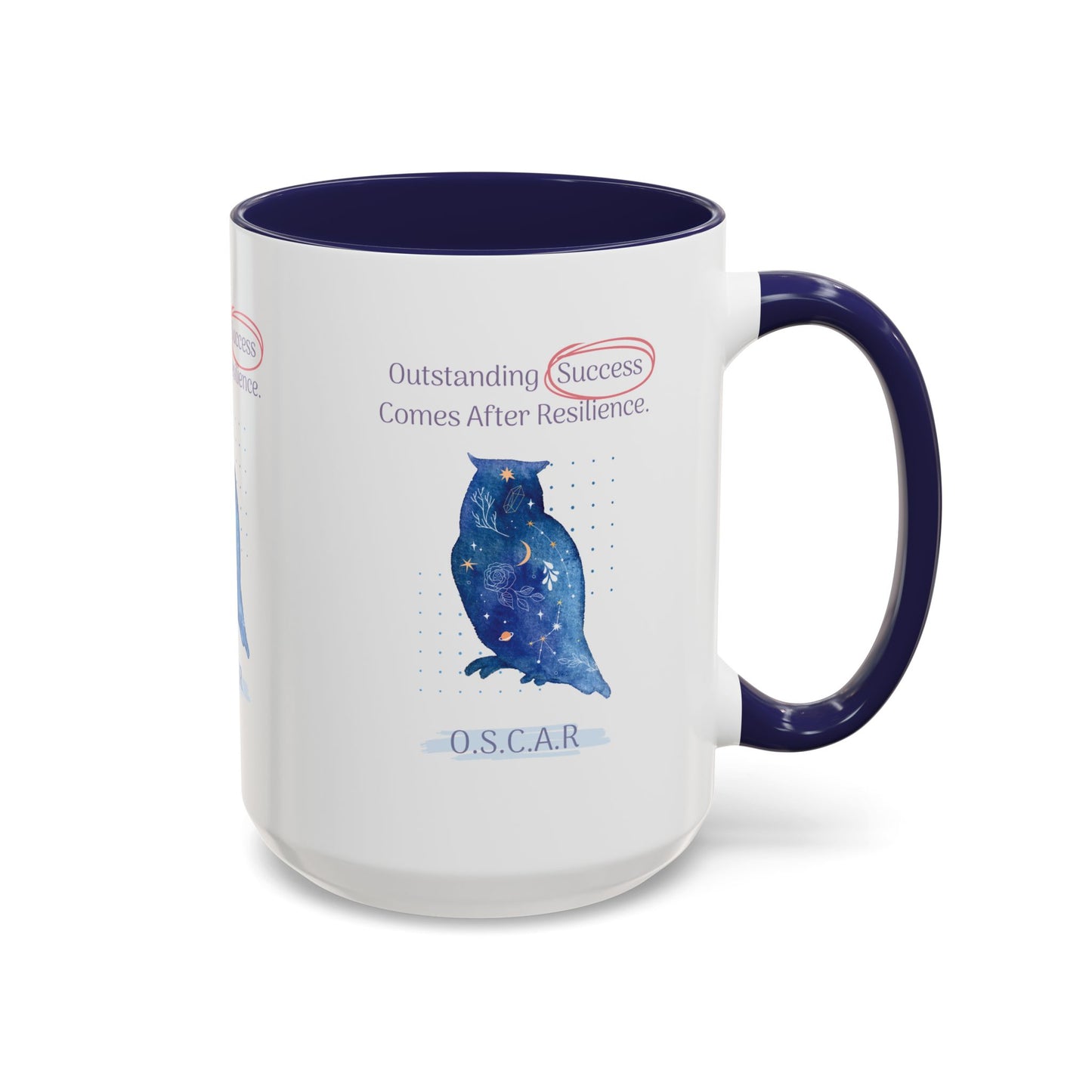 Personalized Initial Galaxy Owl Accent Coffee Mug