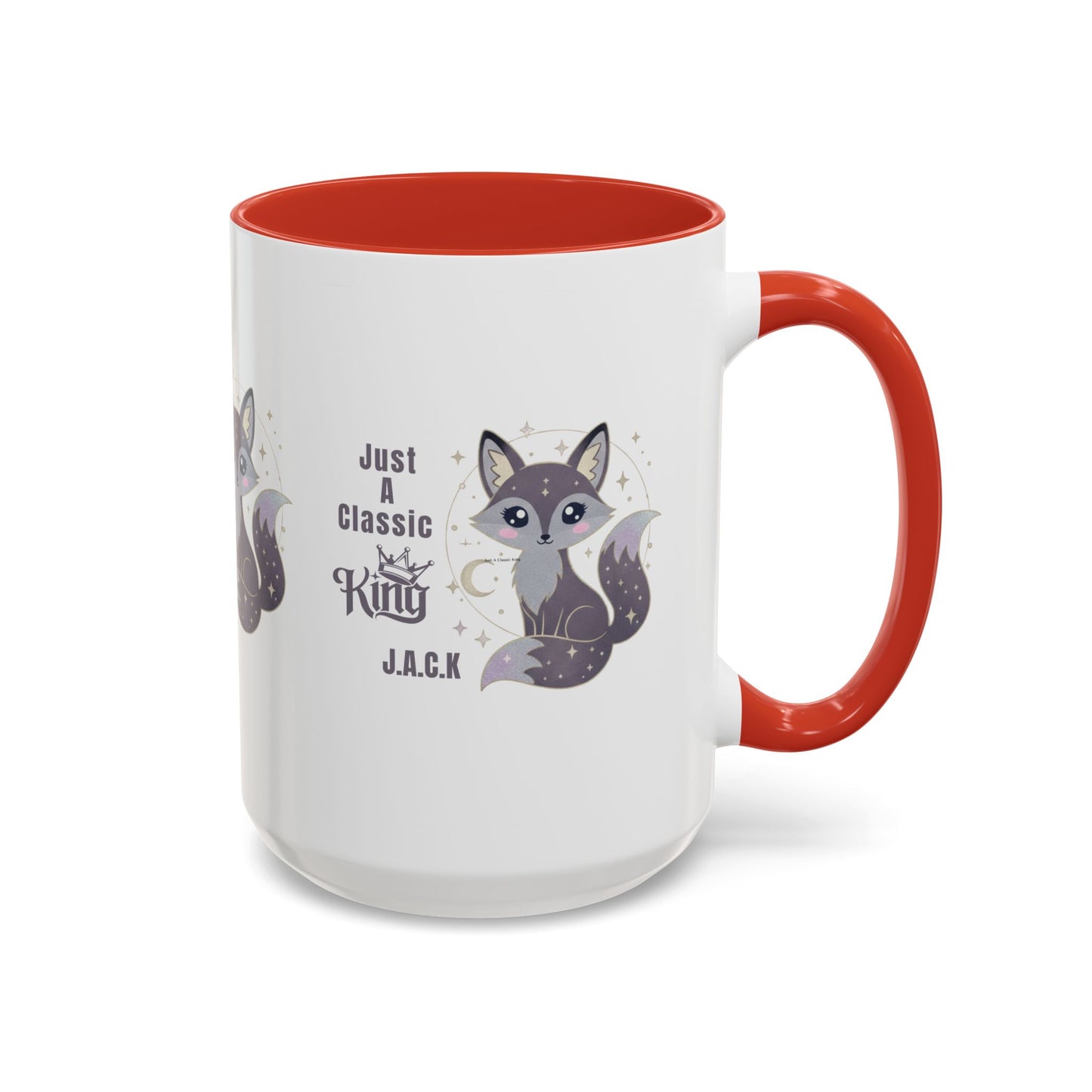 Personalized Initial Fox King Accent Coffee Mug