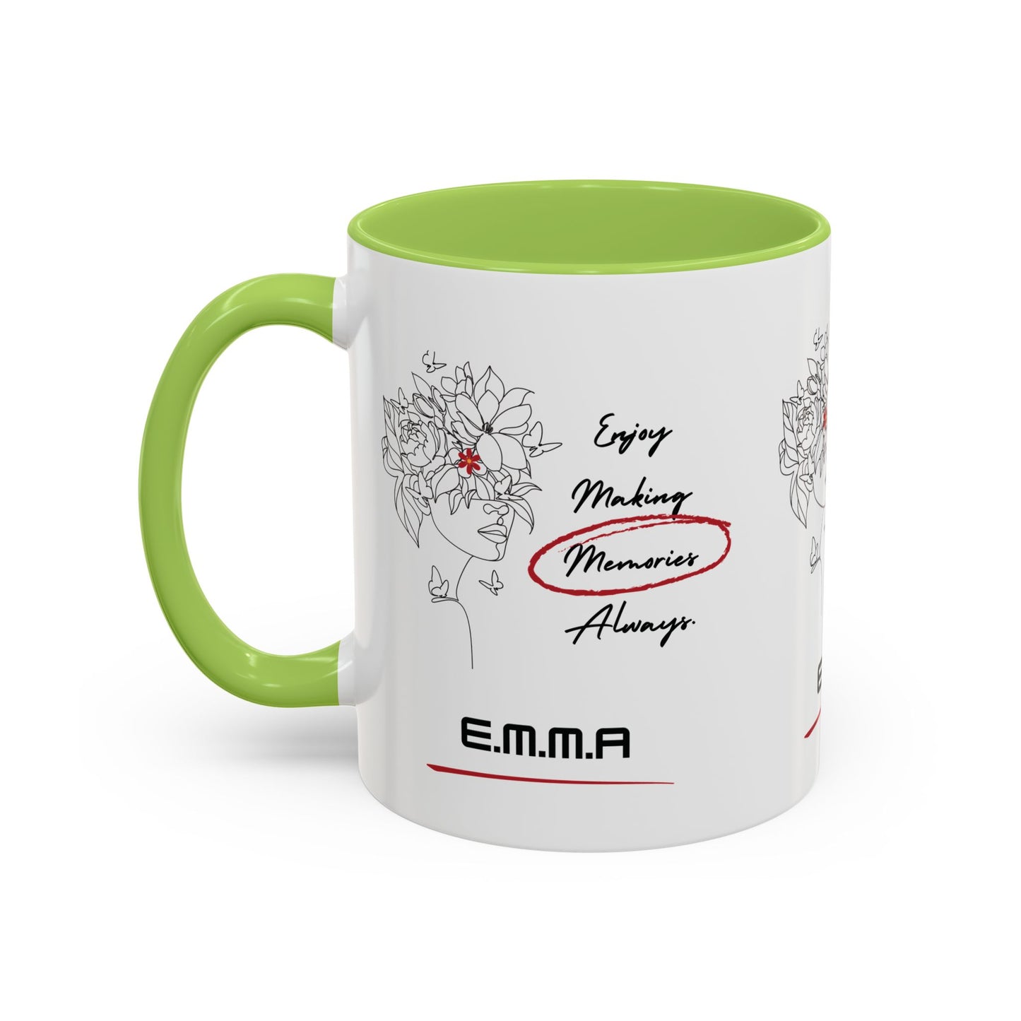 Personalized Initial Floral Girl Accent Coffee Mug