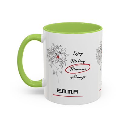 Personalized Initial Floral Girl Accent Coffee Mug