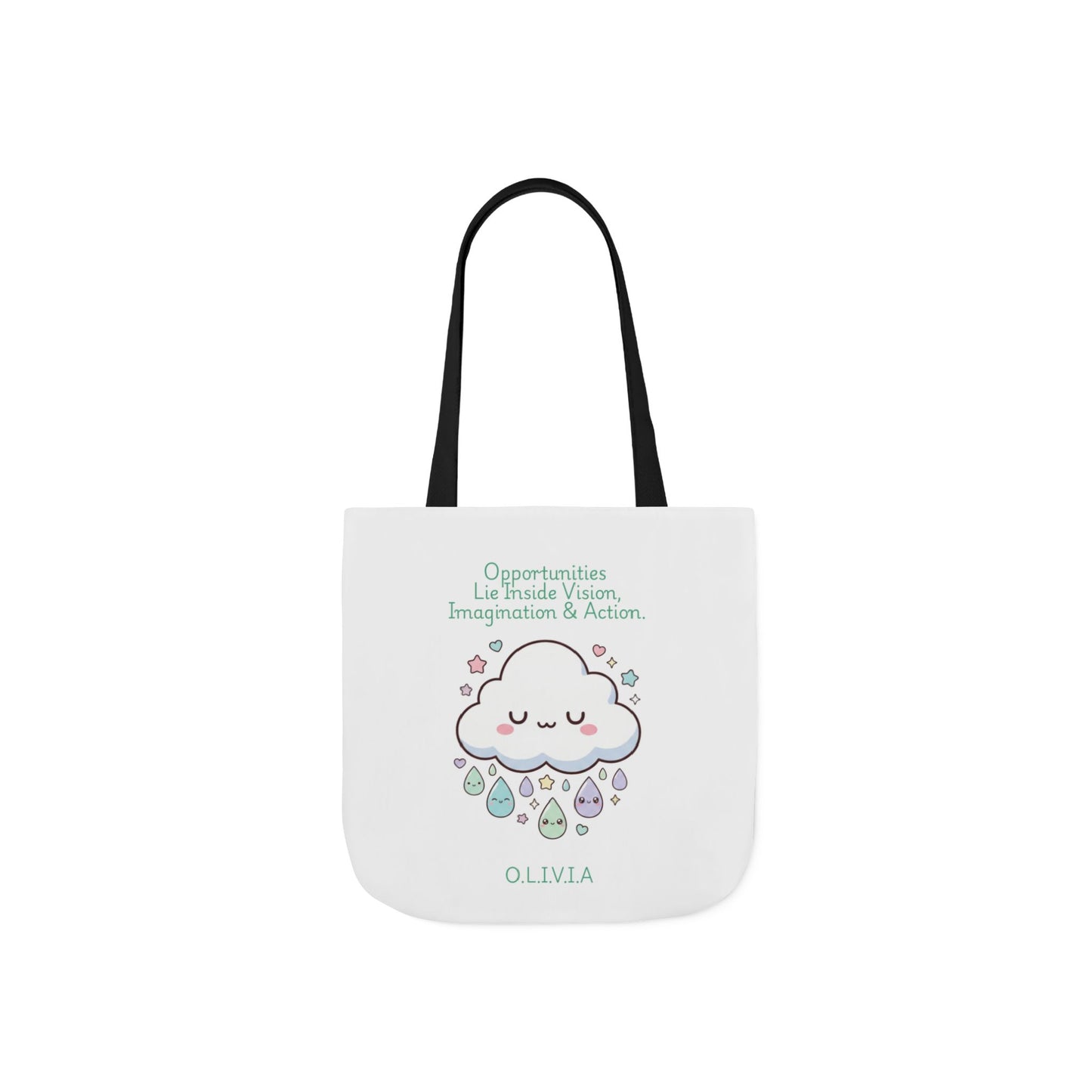 Personalized Initial Quote Cloud Dripping Canvas Tote Custom Name