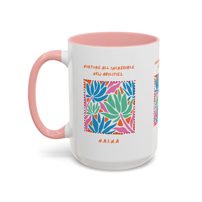 Personalized Initial Floral Momentum Accent Coffee Mug