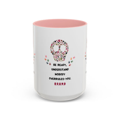 Personalized Initial Floral Skull Accent Coffee Mug
