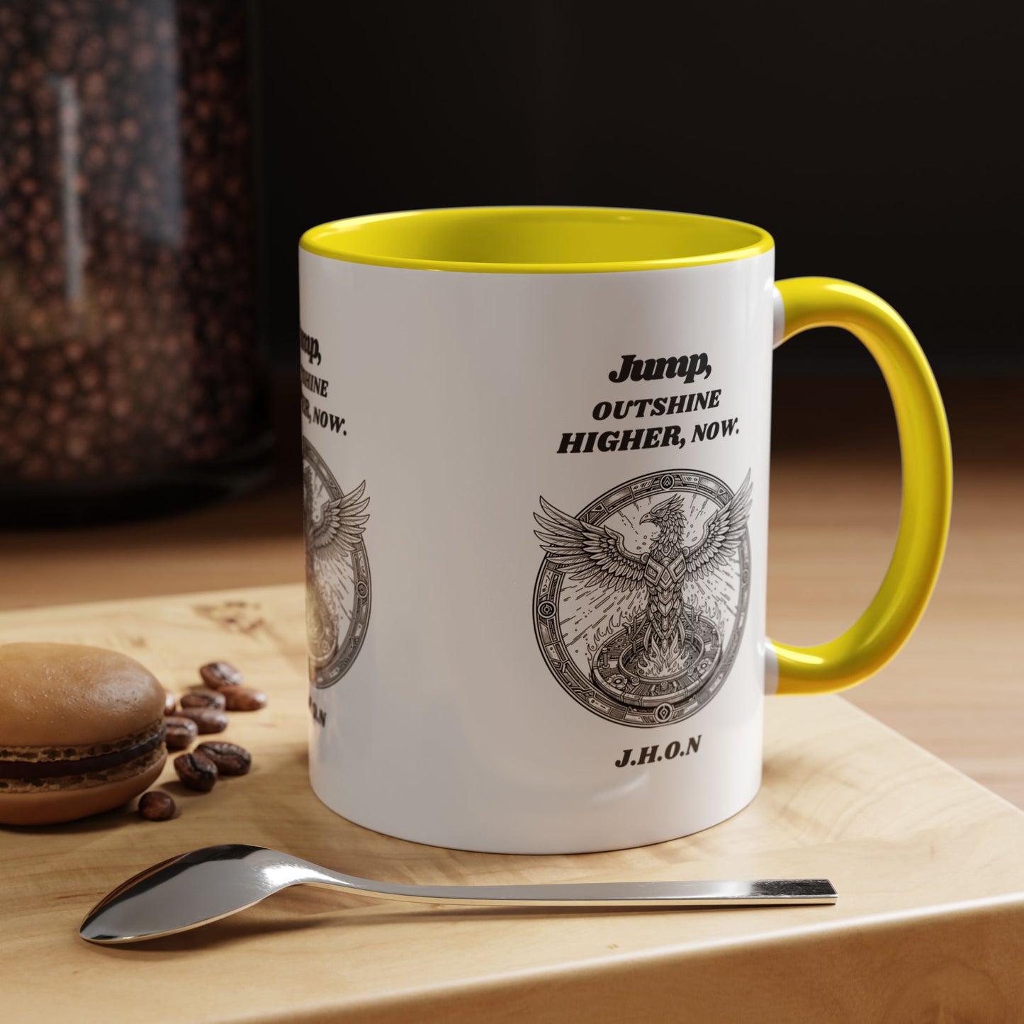 Personalized Eagle Circle Accent Coffee Mug