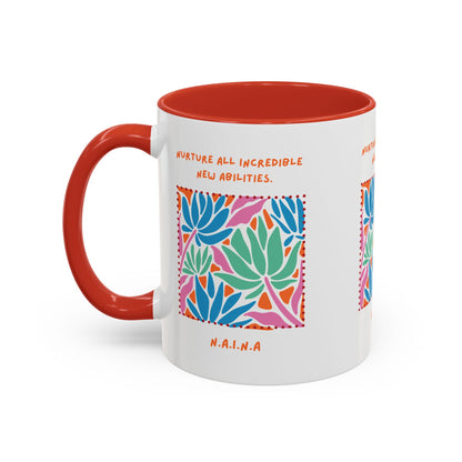 Personalized Initial Floral Momentum Accent Coffee Mug