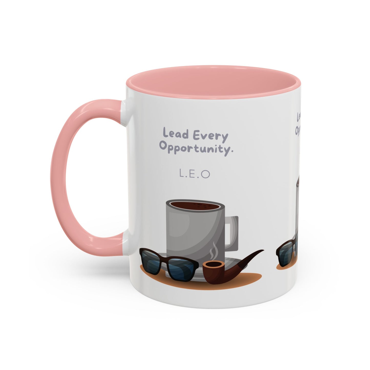 Personalized Initial Coffee and Sunglasses Accent Coffee Mug