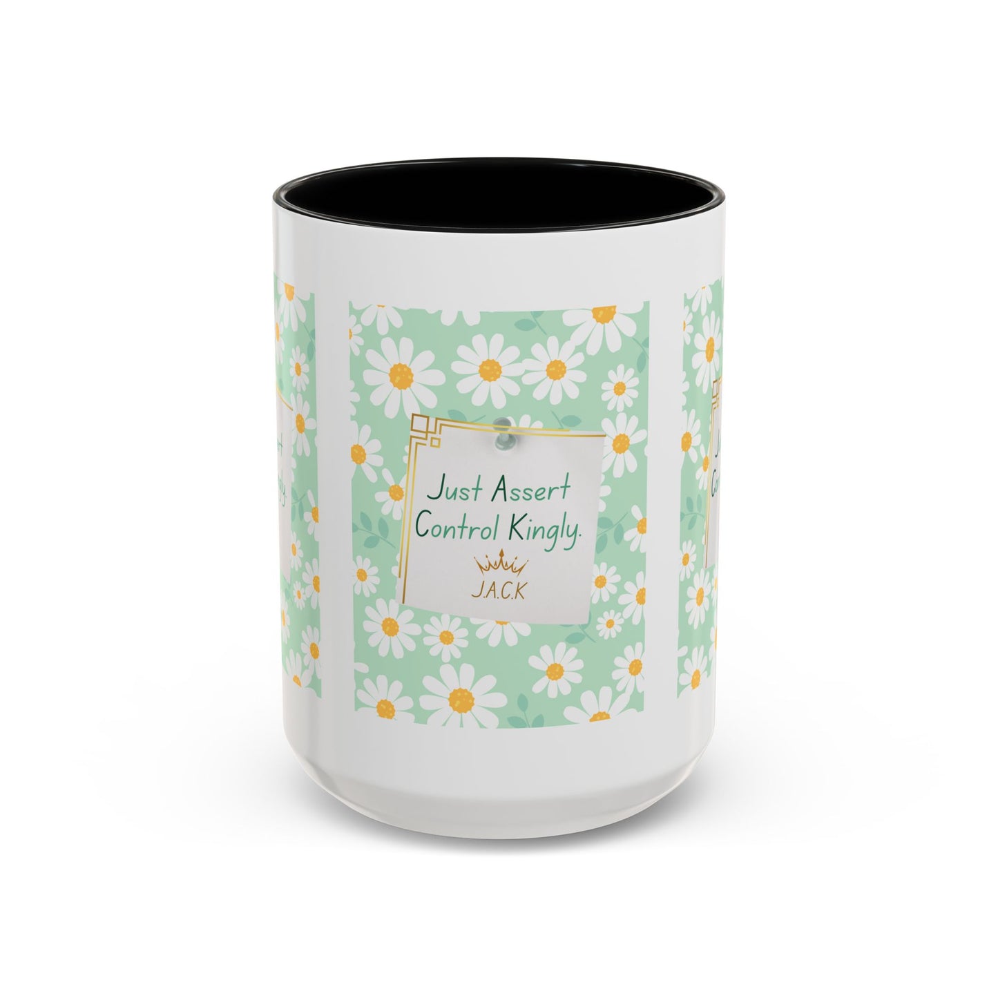 Personalized Floral Message Accent Coffee Mug