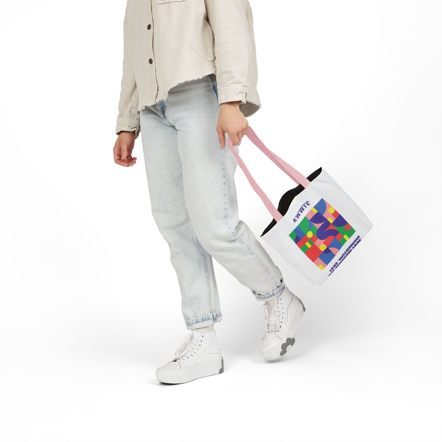 Personalized Initial Quote Colorful Momentum Canvas Tote Custom Name