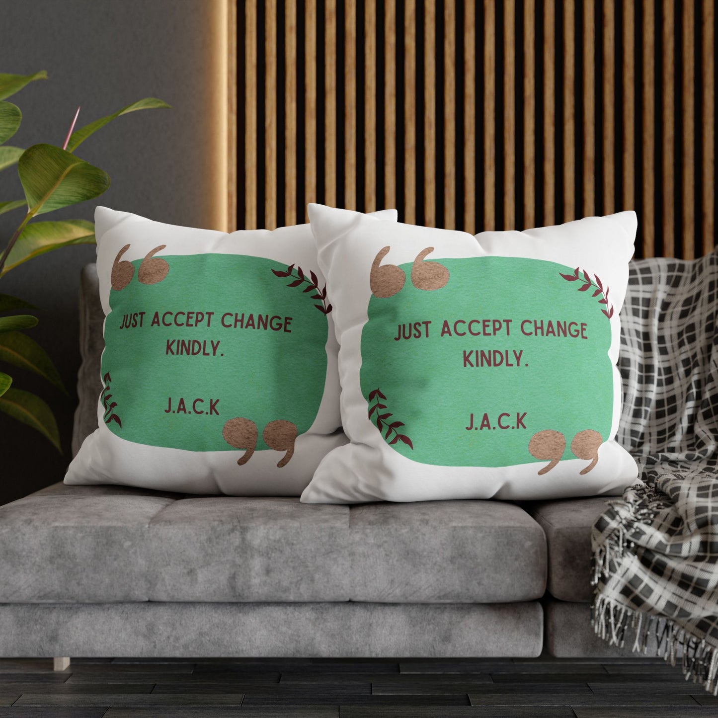 Personalized Initial Quote Oval Note — Custom Sayings on Square Poly Canvas Pillowcase