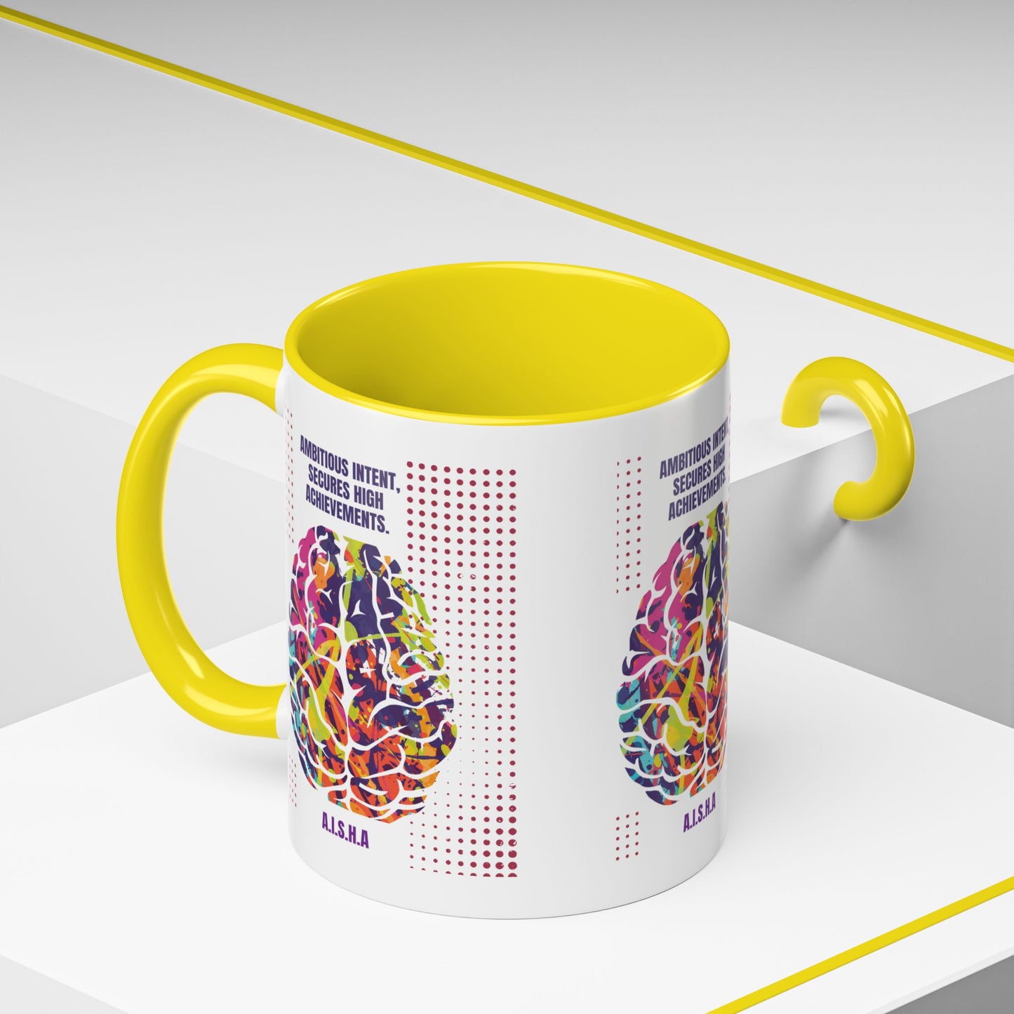 Personalized Initial Brain Accent Coffee Mug