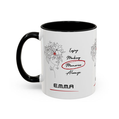 Personalized Initial Floral Girl Accent Coffee Mug