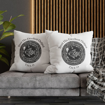 Personalized Initial Quote Fish — Custom Sayings on Square Poly Canvas Pillowcase