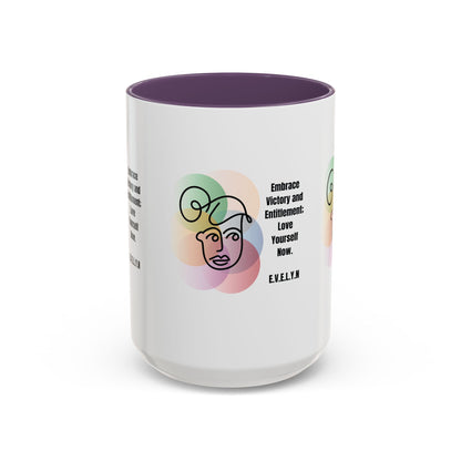 Personalized Initial Sketch Girl Accent Coffee Mug