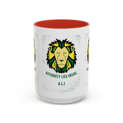 Personalized Initial Lion Accent Coffee Mug