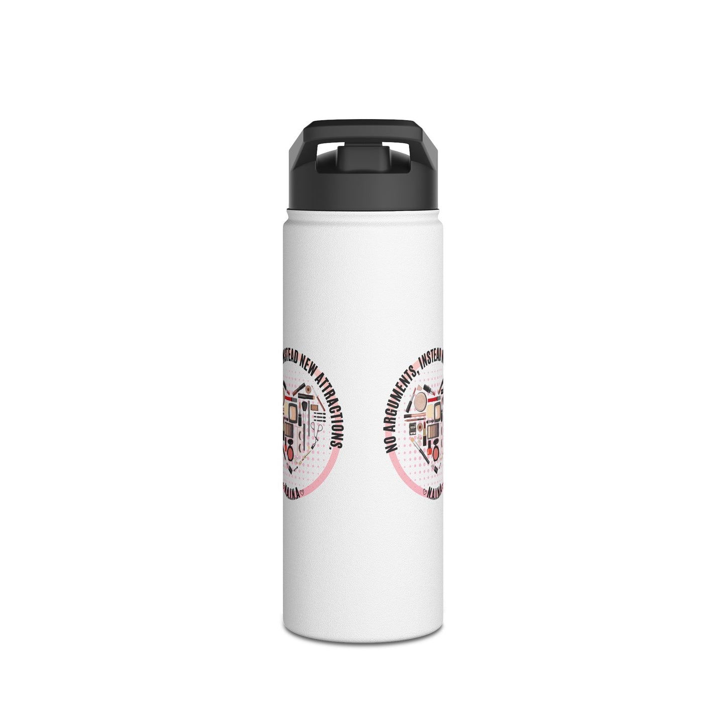 Personalized Initial Cosmetic Heart Controller Stainless Steel Water Bottle