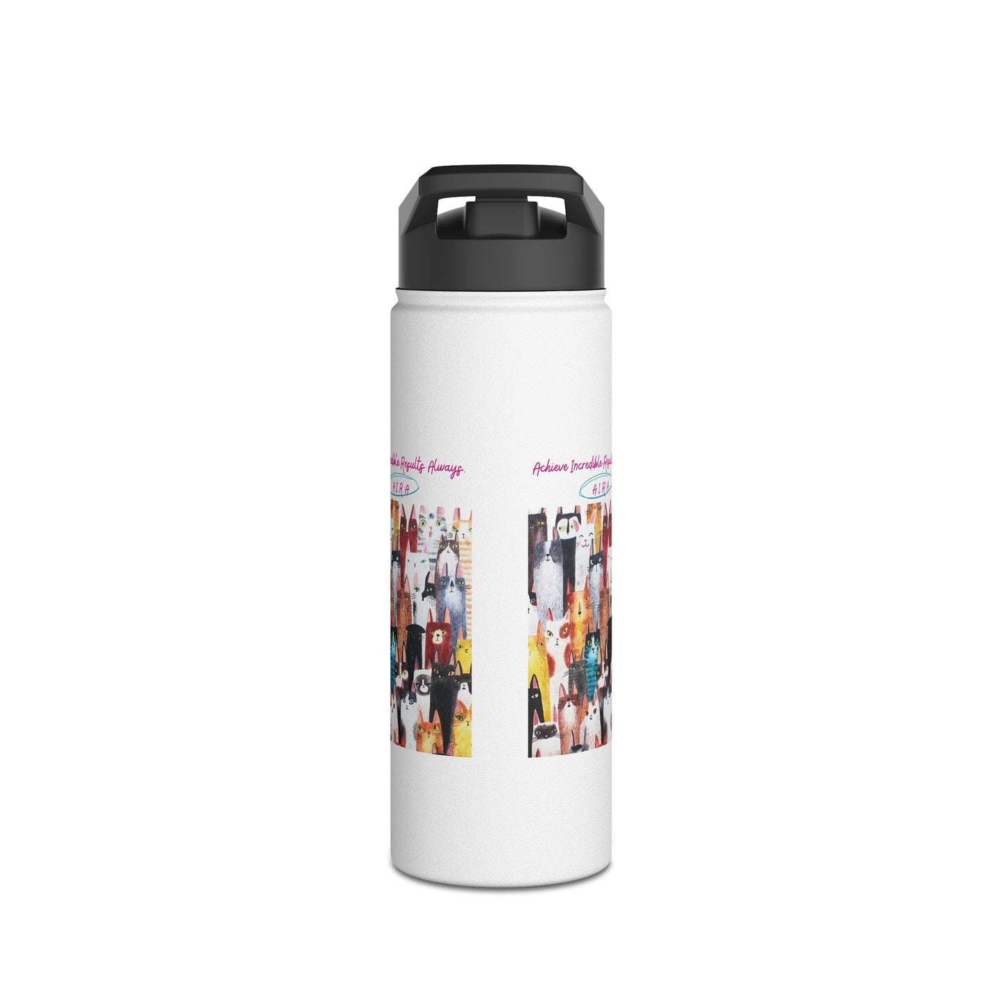Personalized Initial Quote Cat Collage Stainless Steel Water Bottle