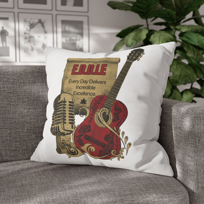 Personalized Initial Quote Guitar — Custom Sayings on Square Poly Canvas Pillowcase