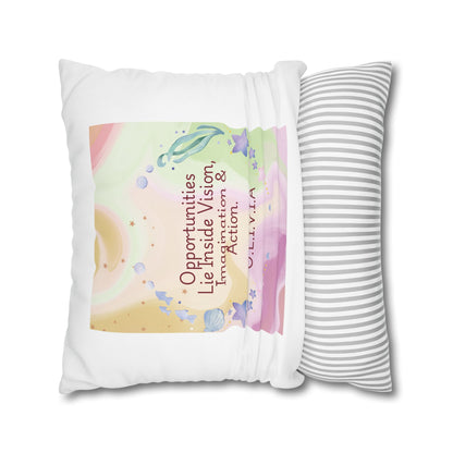 Personalized Initial Quote Ocean Theme — Custom Sayings on Square Poly Canvas Pillowcase