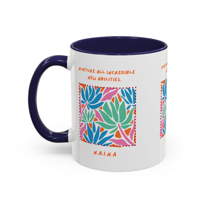 Personalized Initial Floral Momentum Accent Coffee Mug