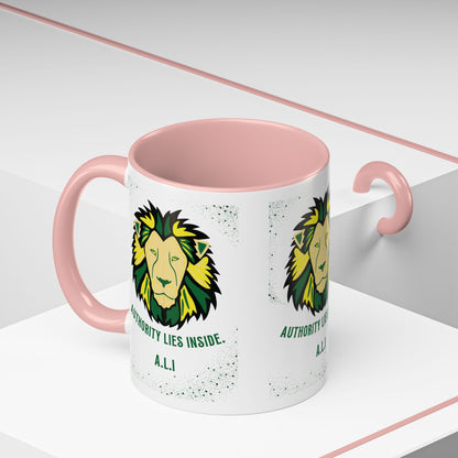 Personalized Initial Lion Accent Coffee Mug