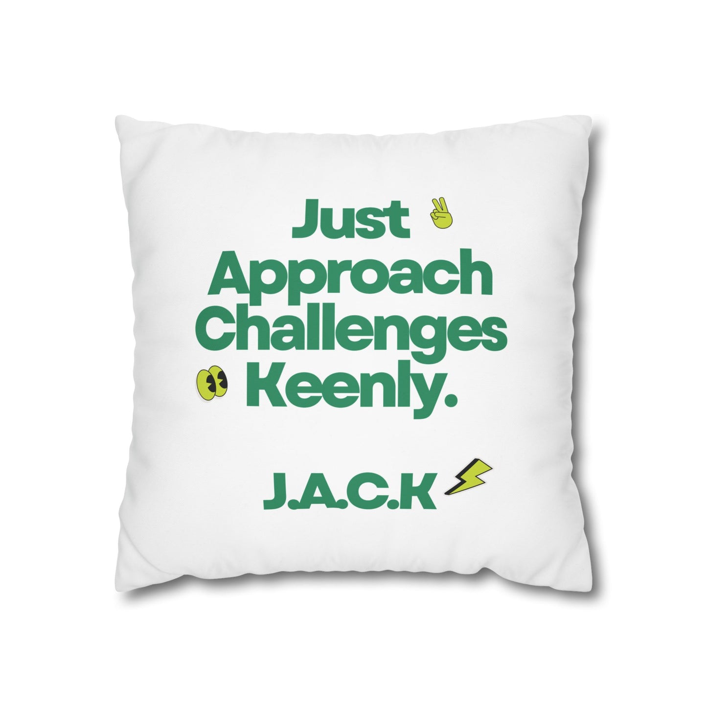 Personalized Initial Quote Simple Note — Custom Sayings on Square Poly Canvas Pillowcase