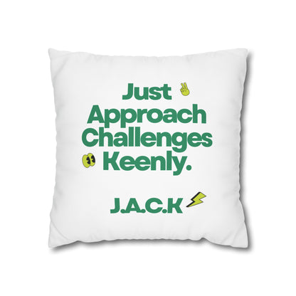 Personalized Initial Quote Simple Note — Custom Sayings on Square Poly Canvas Pillowcase