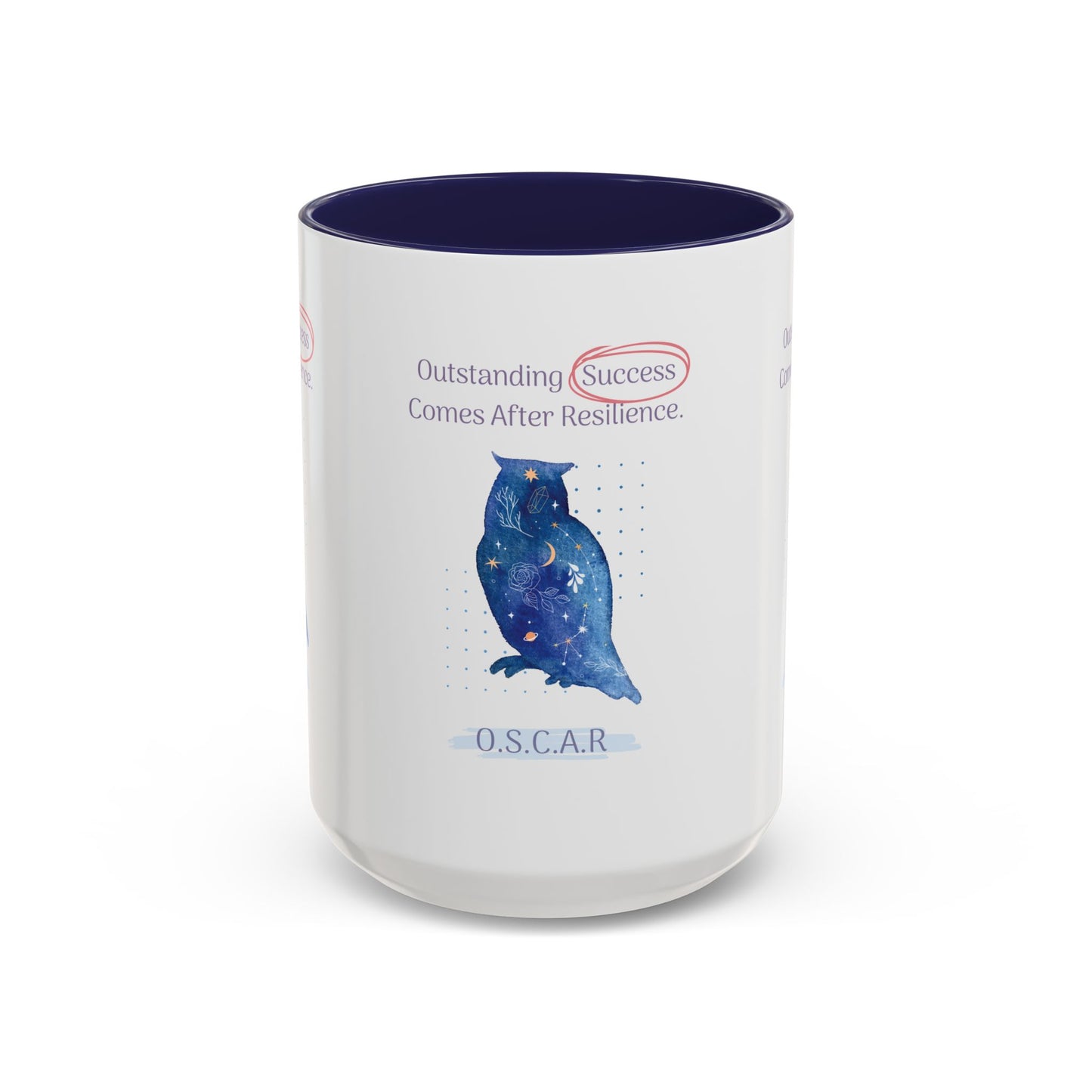 Personalized Initial Galaxy Owl Accent Coffee Mug