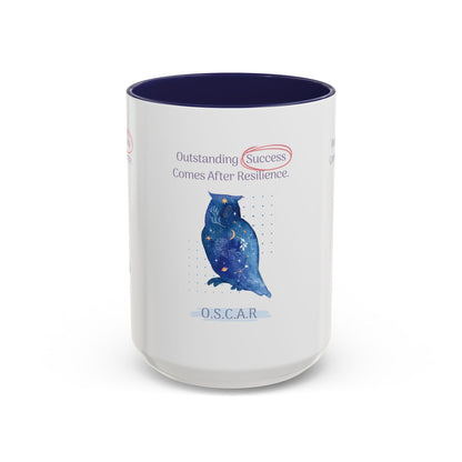 Personalized Initial Galaxy Owl Accent Coffee Mug