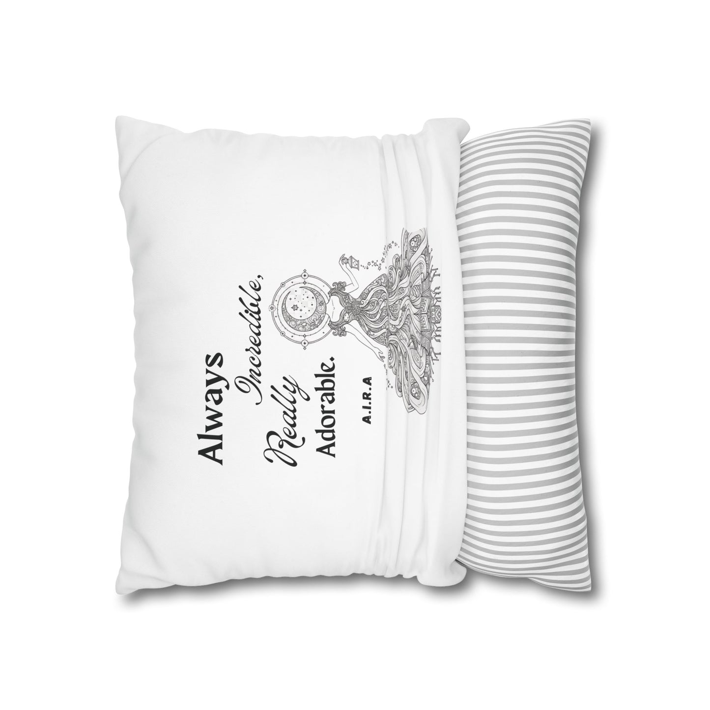 Personalized Initial Quote Light Girl — Custom Sayings on Square Poly Canvas Pillowcase