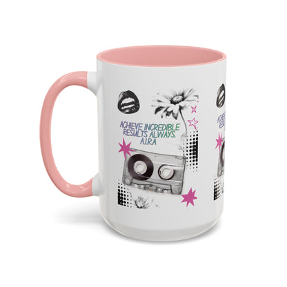 Personalized Cassette Vibes Accent Coffee Mug