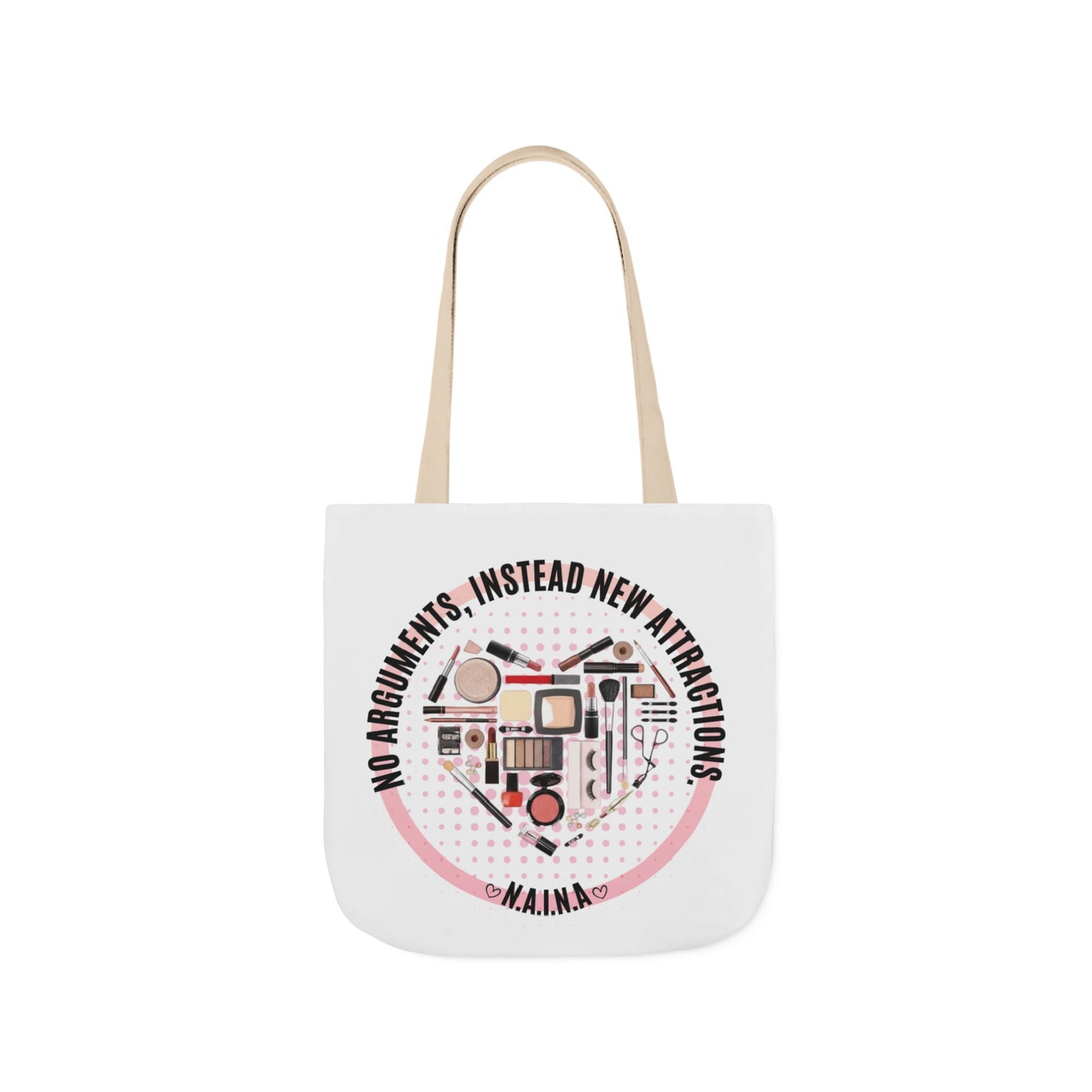 Personalized Initial Quote Cosmetic Heart Canvas Tote Custom Name