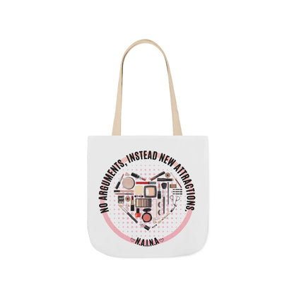 Personalized Initial Quote Cosmetic Heart Canvas Tote Custom Name